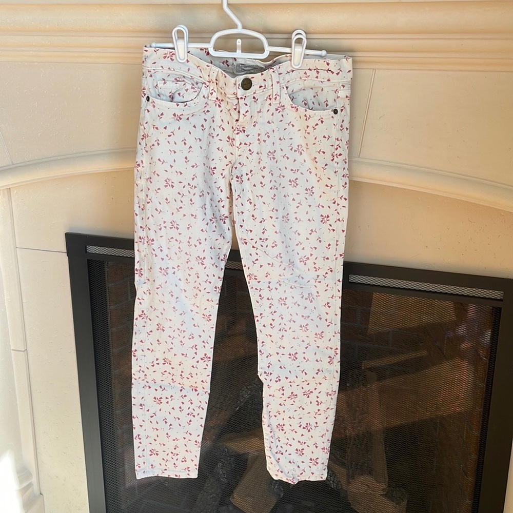 Current/Elliott The Stiletto Sweet Cream Ditsy Jeans